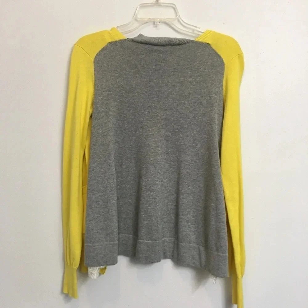 Cabi 3010 Belle Yellow Gray Layered Cardigan size XS - Picture 2 of 6
